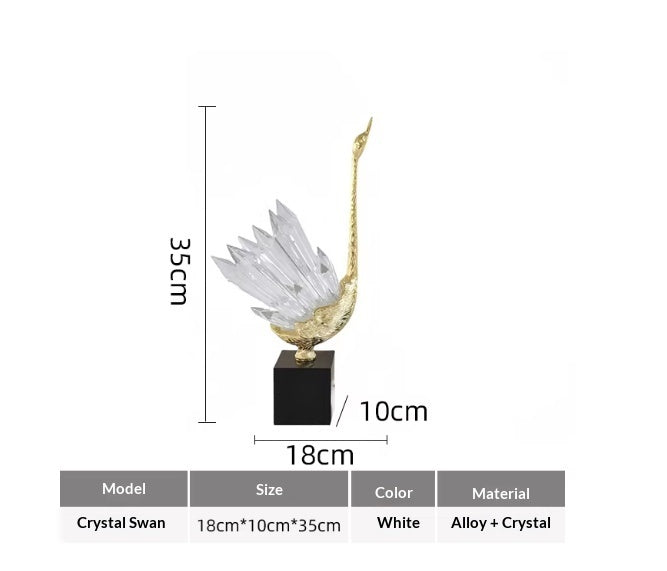Affordable Luxury Crystal Swan High-End Home Decor For Foyer PearlNestDecor.com