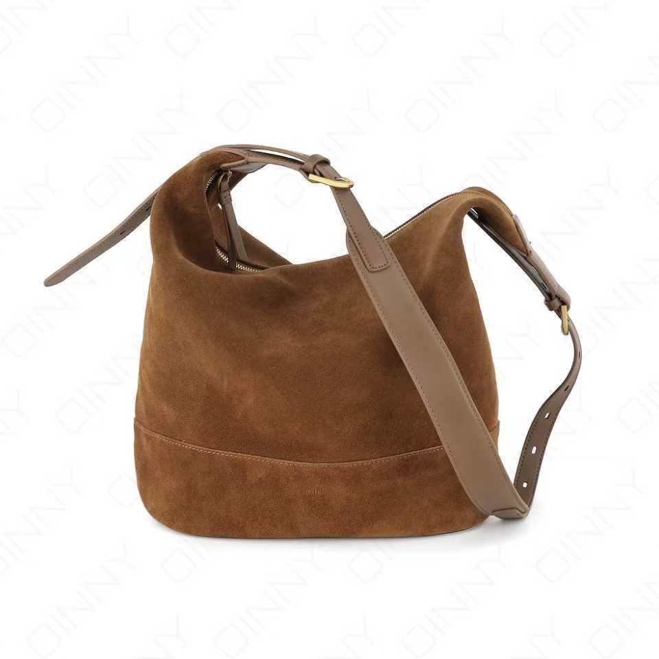 Retro Laid-back Suede Bucket A Versatile Slouchy Commuter Shoulder Or Crossbody Bag LuxuryLifeWay Online Store