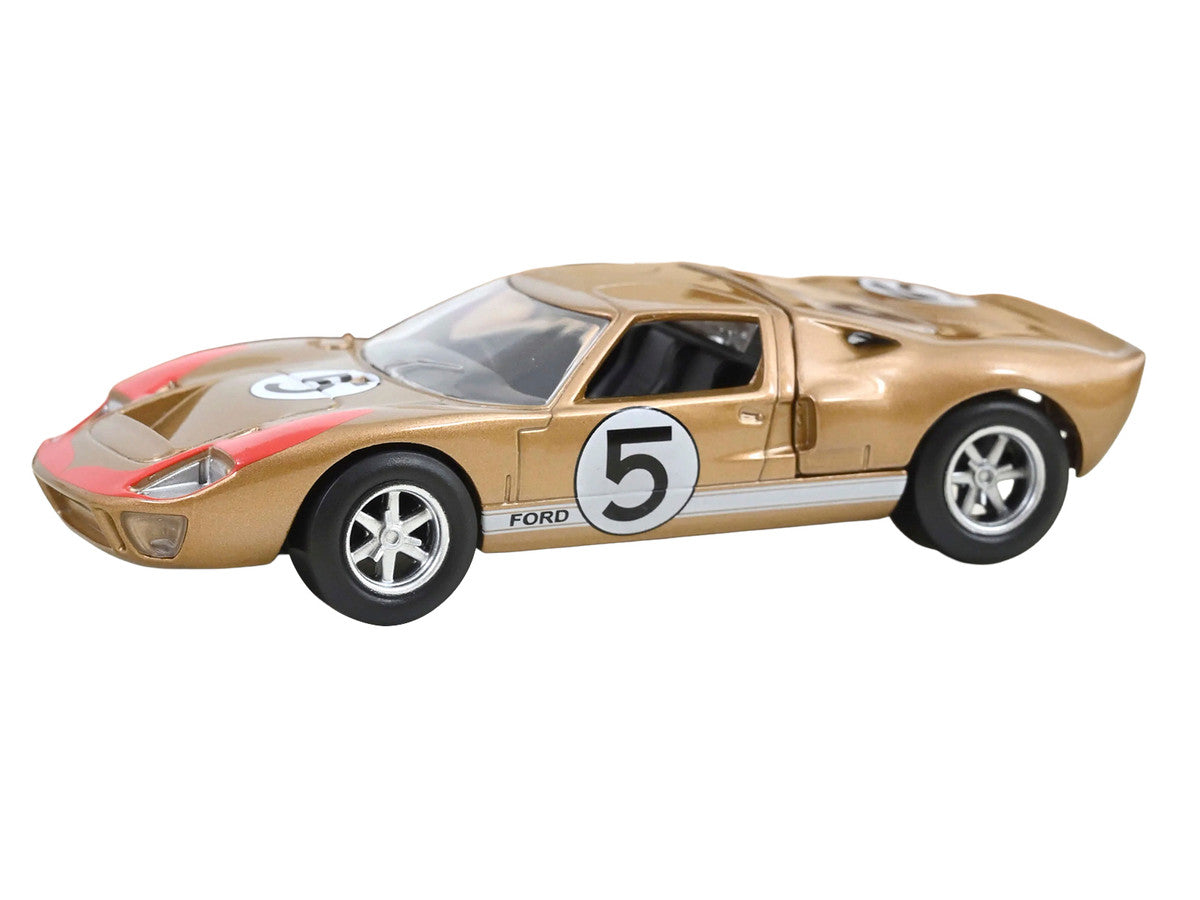 1966 Ford GT40 MKII #5 Kandy Gold Metallic with White Stripes and Red Graphics 1/43 Diecast Model Car by Norev LuxuryLifeWay Online Store