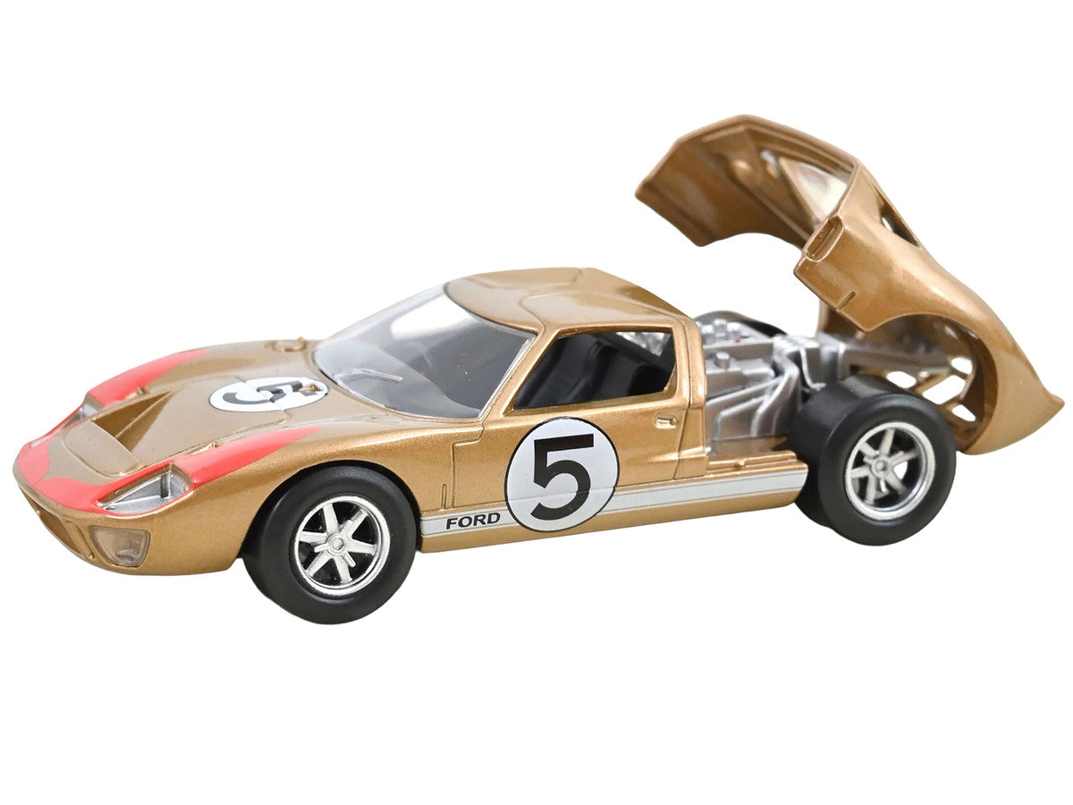 1966 Ford GT40 MKII #5 Kandy Gold Metallic with White Stripes and Red Graphics 1/43 Diecast Model Car by Norev LuxuryLifeWay Online Store