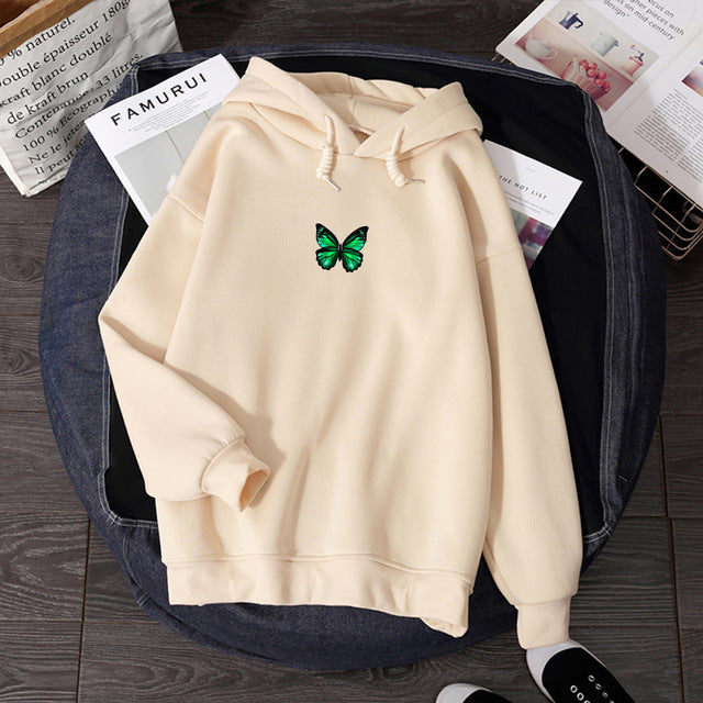Butterfly print hoodie