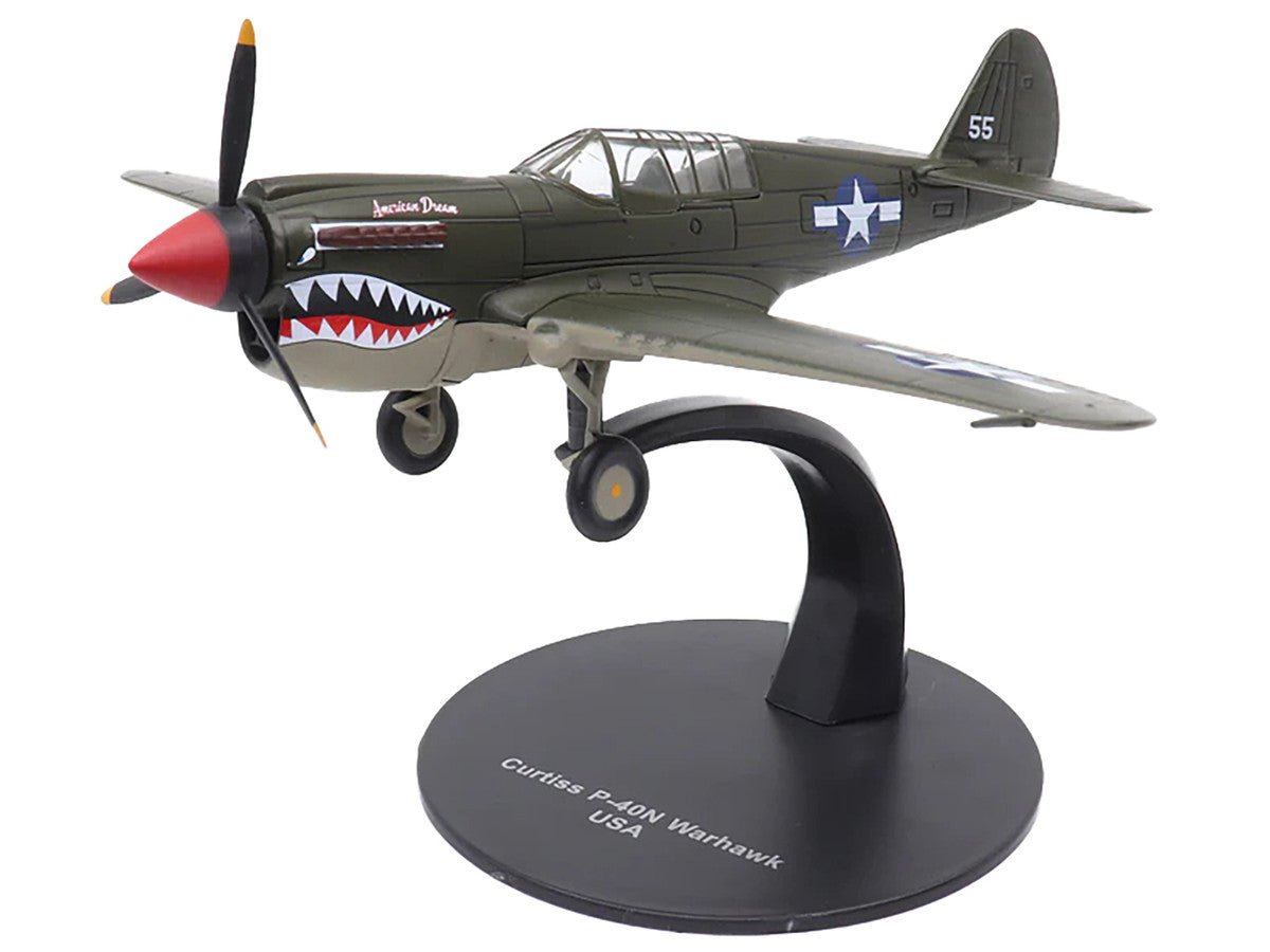 Curtiss P-40N Warhawk Fighter Aircraft "American Dream National Warplane Museum" United States Army Air Forces 1/72 Diecast Model by Militaria Die Cast LuxuryLifeWay Online Store