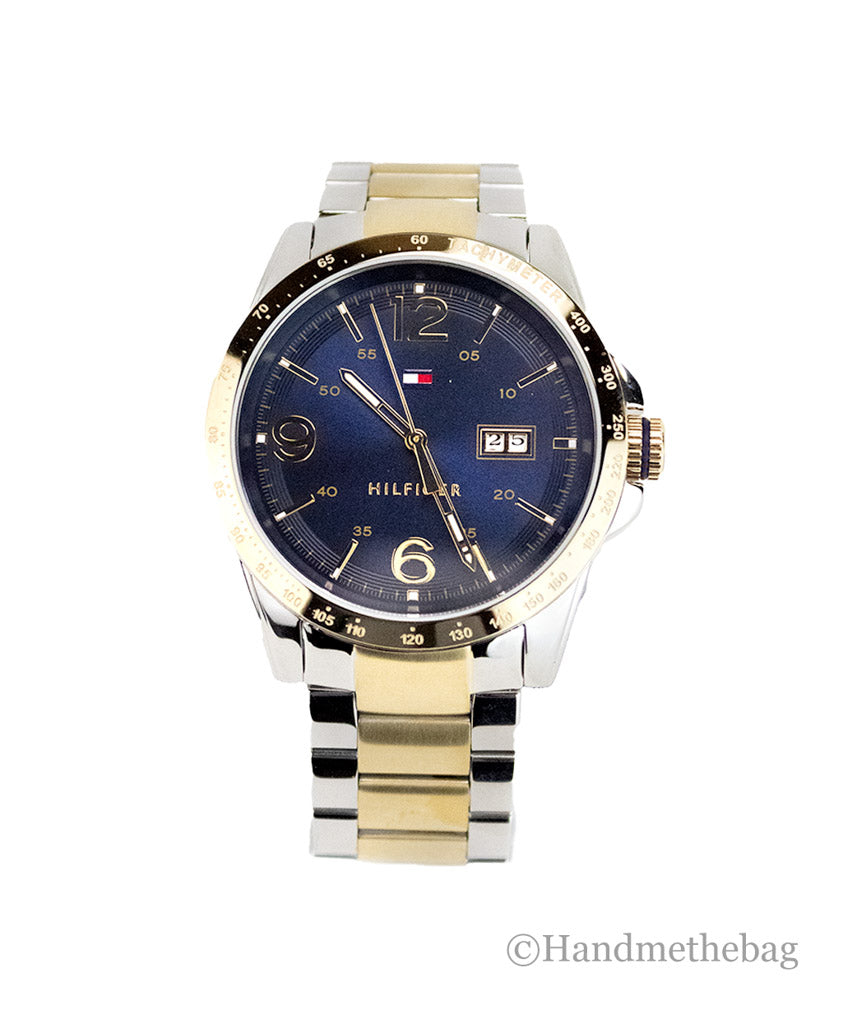Tommy Hilfiger Ken Two-Tone Stainless Steel Navy Dial Watch LadyShow.Store