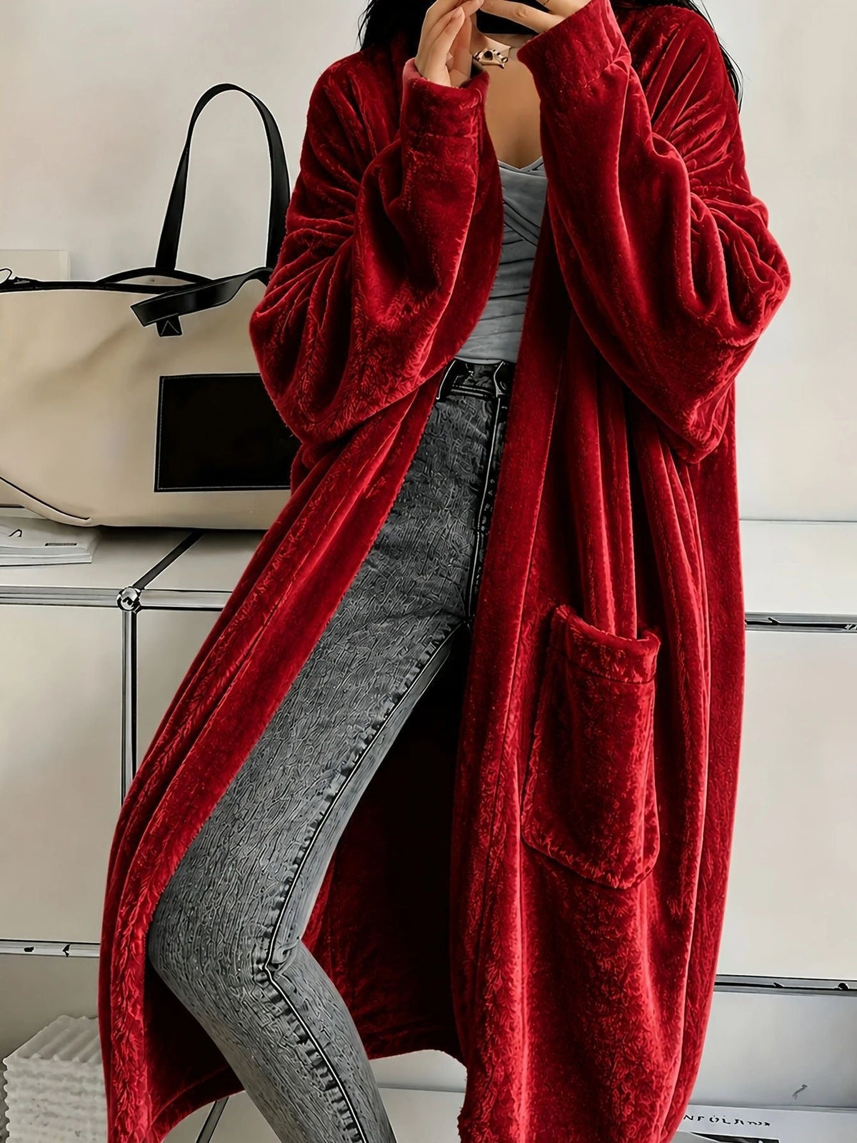 2026 European And American Women's Clothing Amazon Independent Site Velvet Long-Sleeve Fashion Casual Coat Cape Jacket NorixaFashion.com