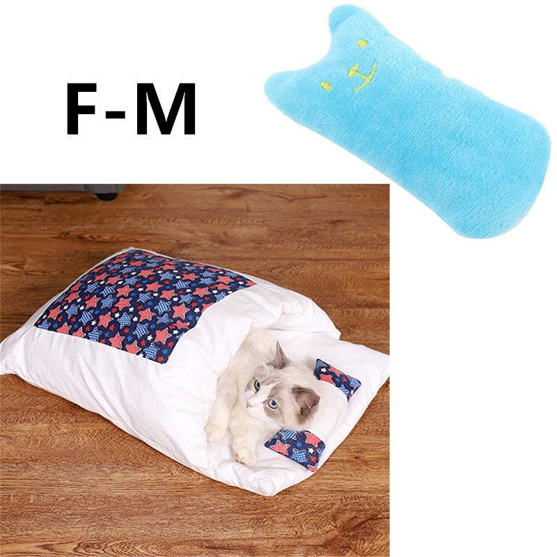 Winter Warm Cat Closed Removable And Washable Quilt Pets Fashion
