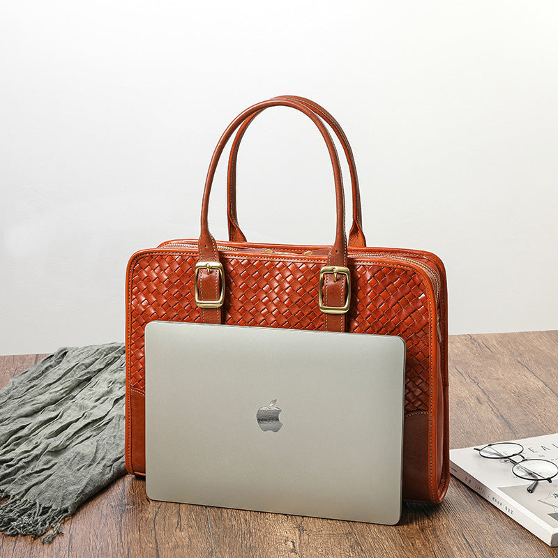 Women's Hand-woven Handbag Vegetable Tanned Full-grain Leather Cowhide LuxuryLifeWay Online Store