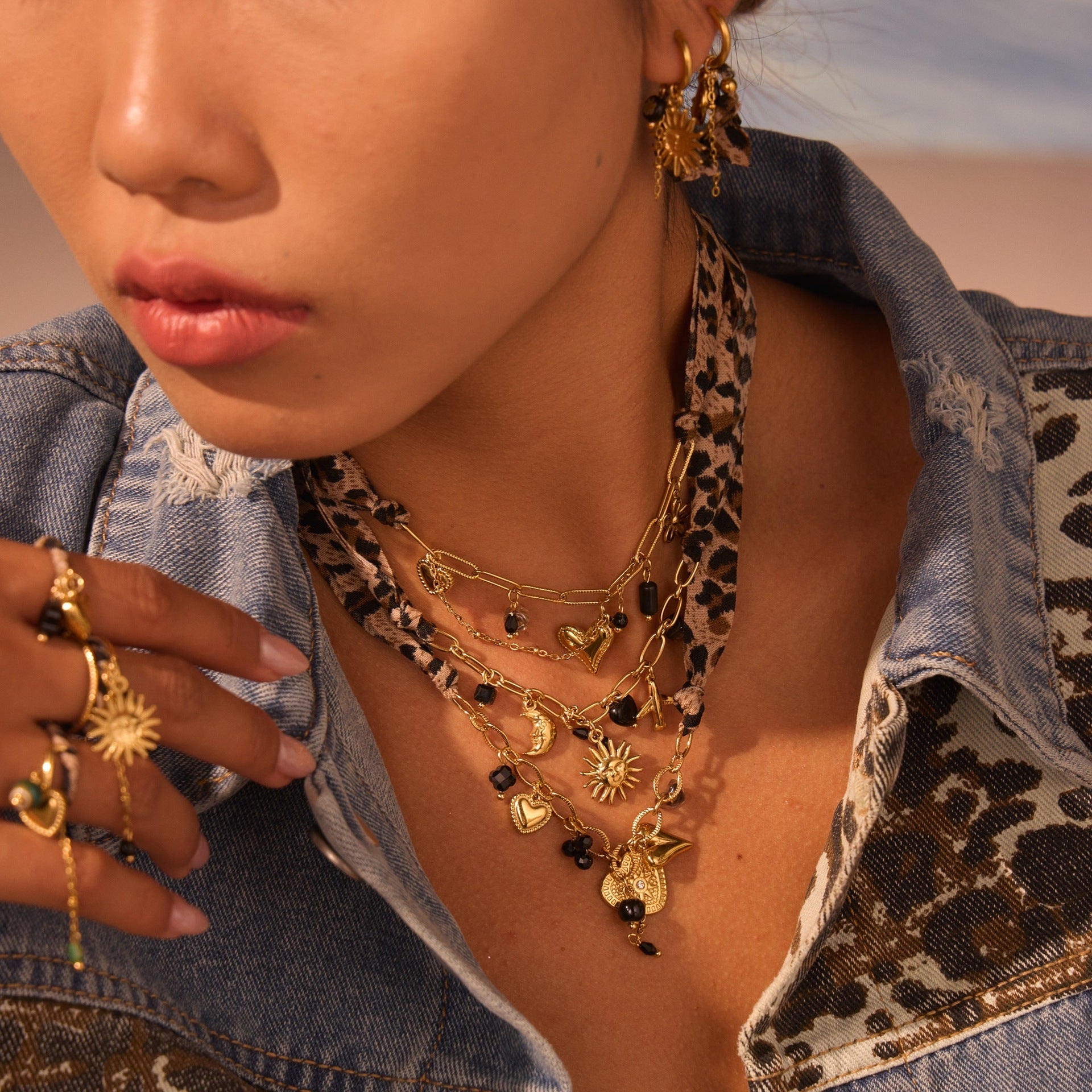 Leopard Series Love Sun Pendant Stainless Steel Ornament LadyShow.Store
