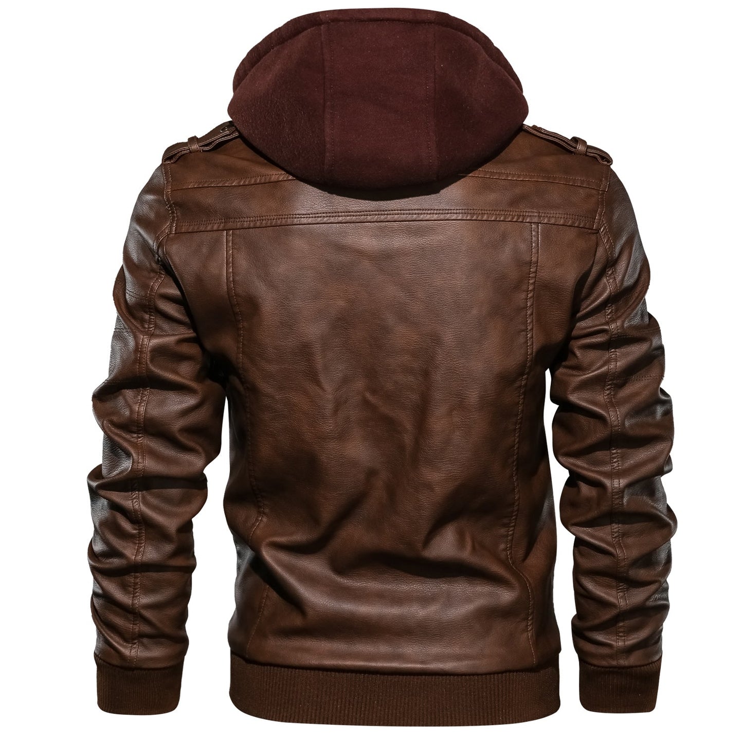 Men's Leather Jackets, Faux Leather Jacket For Men Lapel Zip-Up Slim Fit Coat LuxuryLifeWay Online Store