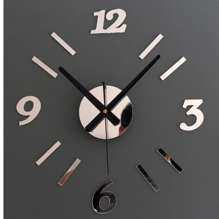 Study Living Room Creative Roman Clock Mirror Silent Wall Clock PearlNestDecor.com