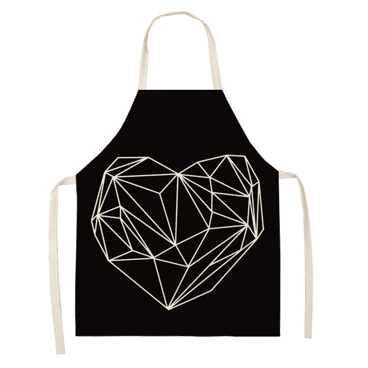 Letter Linen Apron Kitchen Stain-resistant Sleeveless Coverall PearlNestDecor.com