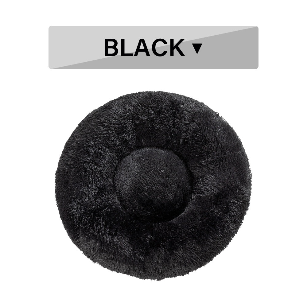 Fluffy Donut Dog Bed  Warm Soft Long Plush Pet Cushion Dog House Cat  Bed Washable Pet Sofa Mat Calming Samll Large Dog Beds Best YouTube Store