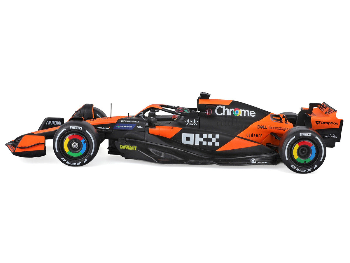 McLaren MCL38 #81 Oscar Piastri "OKX" Formula One F1 "Miami GP" (2024) with Display Case 1/24 Diecast Model Car by Bburago LuxuryLifeWay Online Store