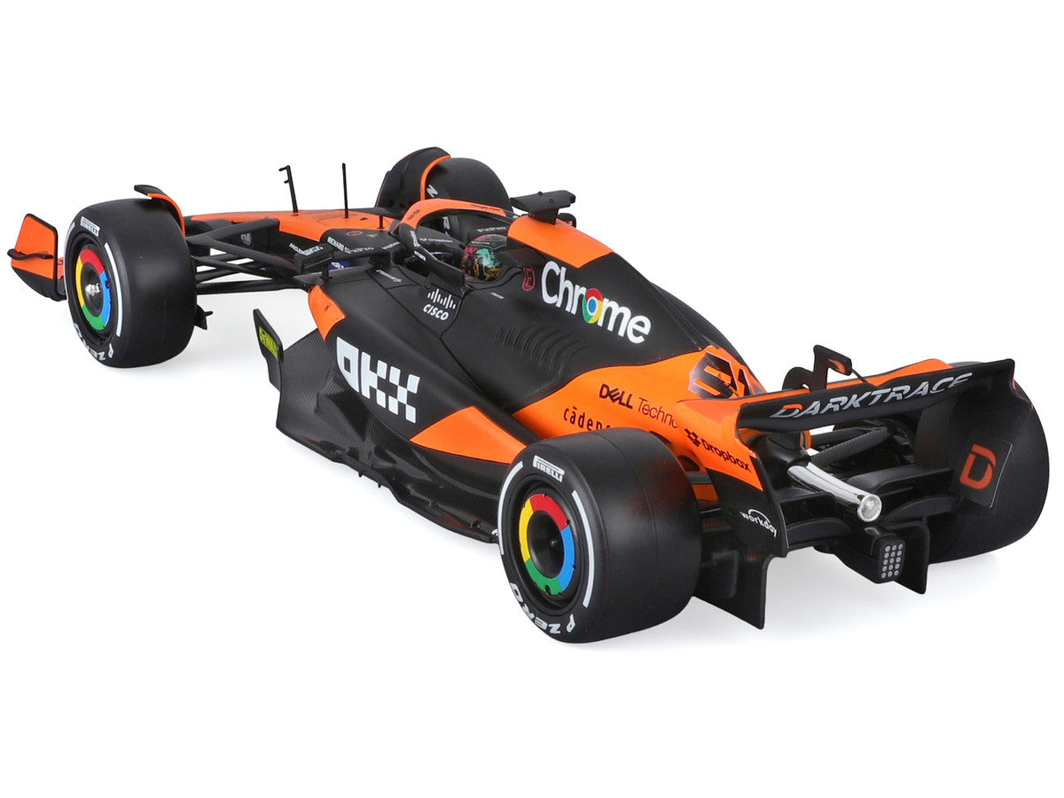 McLaren MCL38 #81 Oscar Piastri "OKX" Formula One F1 "Miami GP" (2024) with Display Case 1/24 Diecast Model Car by Bburago LuxuryLifeWay Online Store