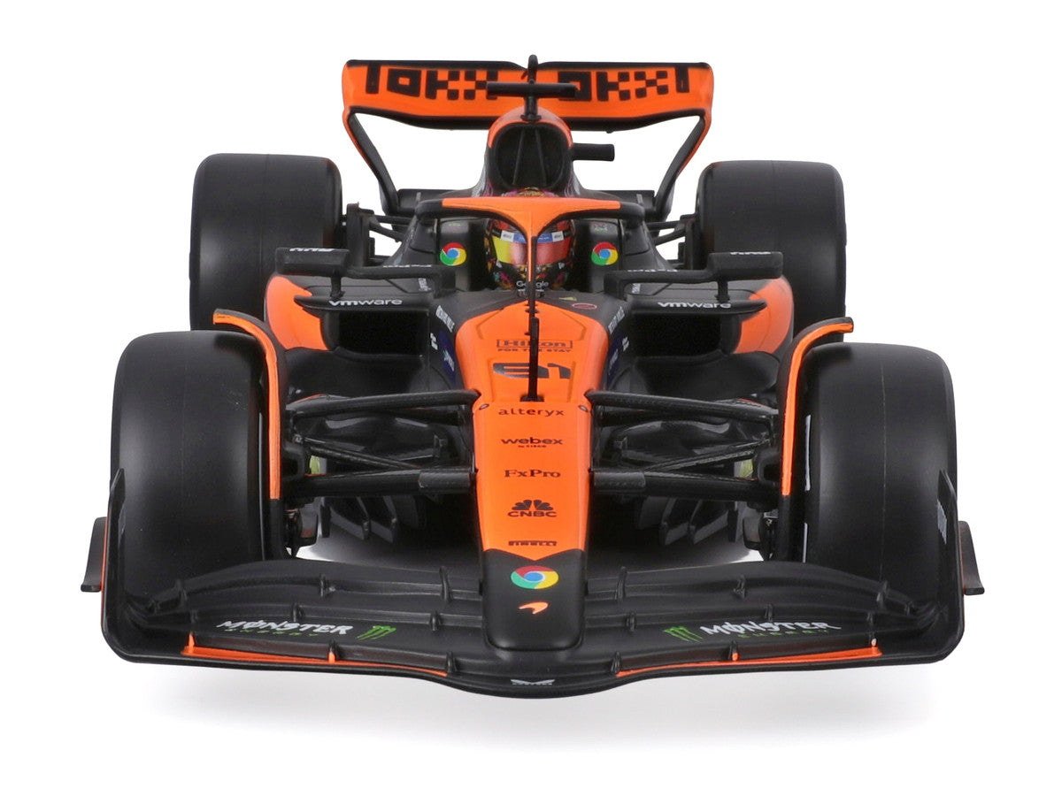 McLaren MCL38 #81 Oscar Piastri "OKX" Formula One F1 "Miami GP" (2024) with Display Case 1/24 Diecast Model Car by Bburago LuxuryLifeWay Online Store