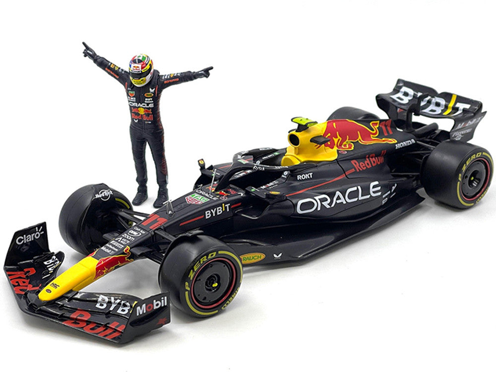 Red Bull Racing RB19 #11 Sergio Perez "Oracle" Formula One F1 Championship "Constructor Champions" (2023) with Driver Figure 1/24 Diecast Model Car by Bburago LuxuryLifeWay Online Store