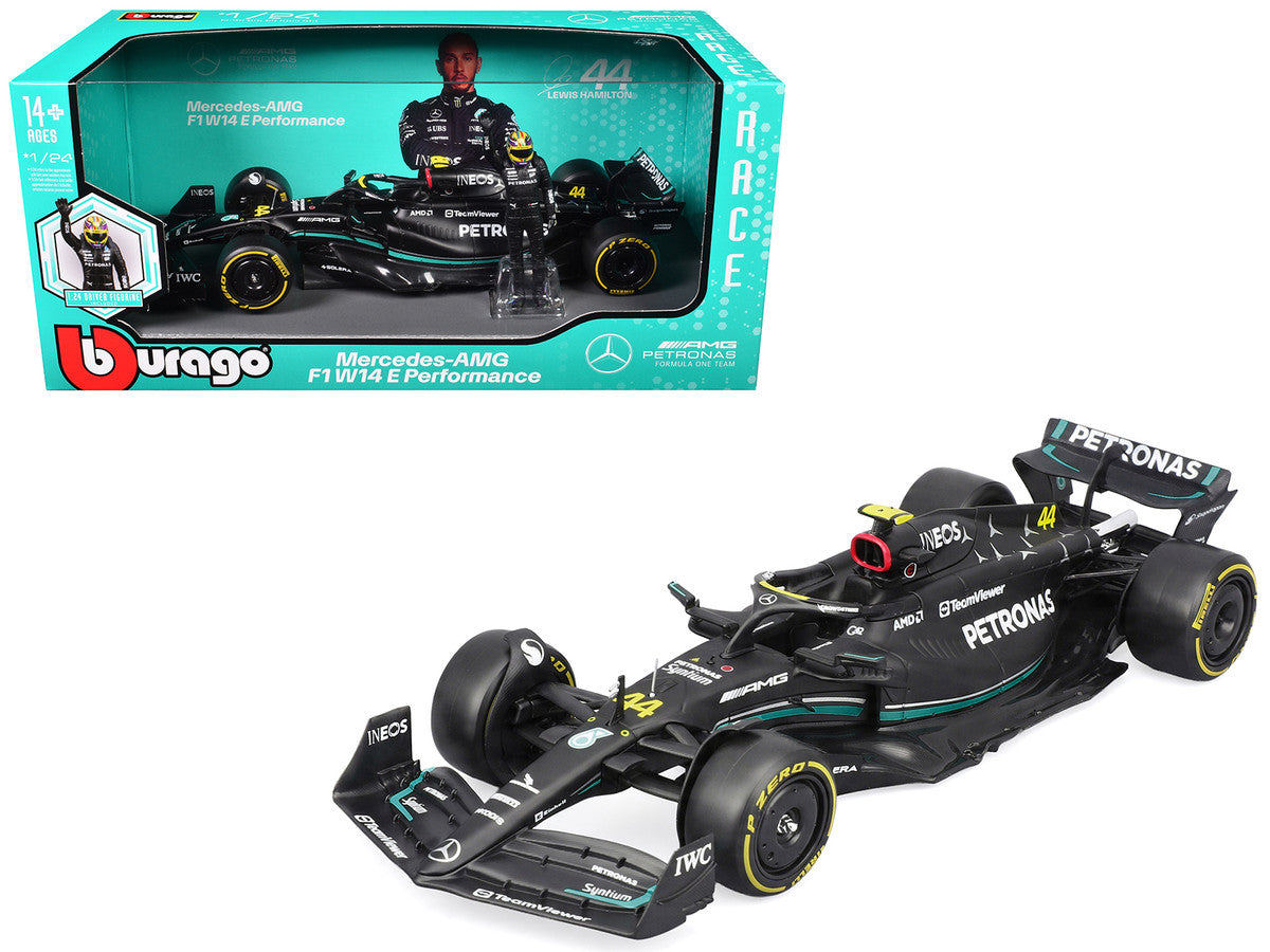Mercedes-AMG F1 W14 E Performance #44 Lewis Hamilton "Petronas" Formula One F1 "World Championship" (2023) with Driver Figure "Race" Series 1/24 Diecast Model Car by Bburago LuxuryLifeWay Online Store