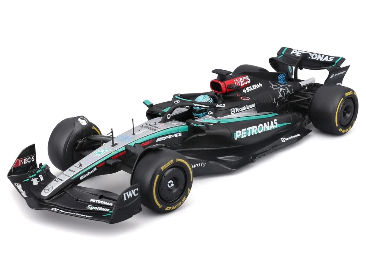 Mercedes-AMG F1 W15 E Performance #63 George Russell "Petronas" Formula One F1 "World Championship" (2024) 1/24 Diecast Model Car by Bburago LuxuryLifeWay Online Store