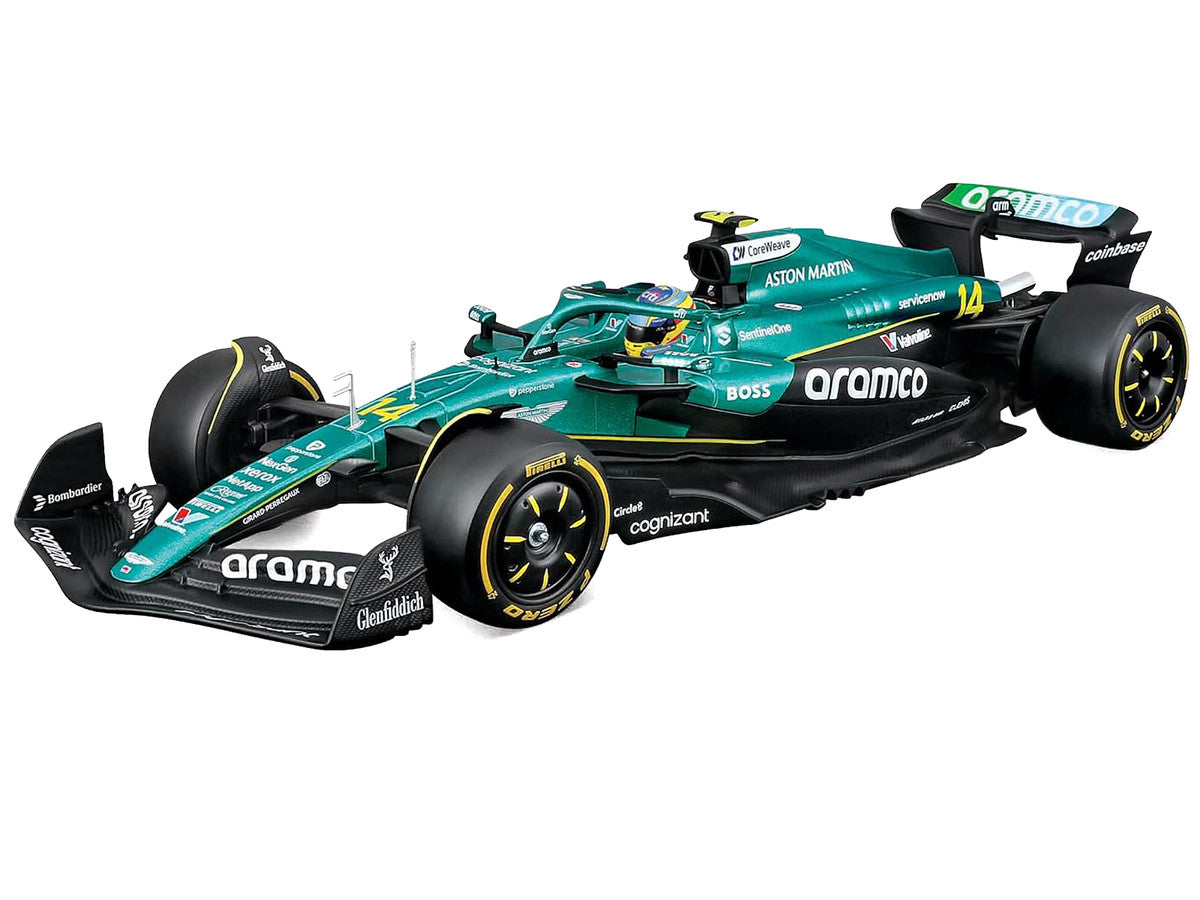 Aston Martin AMR25 #14 Fernando Alonso "Aramco" Formula One F1 "World Championship" (2025) 1/24 Diecast Model Car by Bburago LuxuryLifeWay Online Store