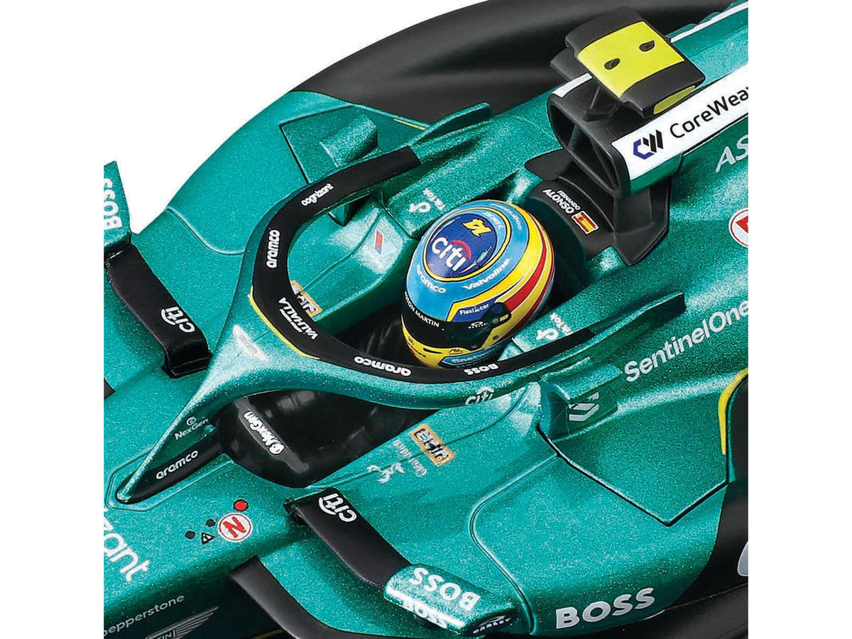 Aston Martin AMR25 #14 Fernando Alonso "Aramco" Formula One F1 "World Championship" (2025) 1/24 Diecast Model Car by Bburago LuxuryLifeWay Online Store