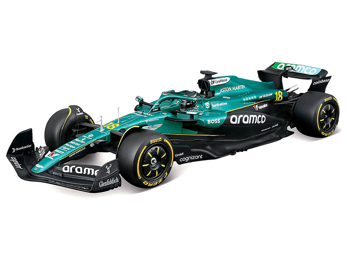 Aston Martin AMR25 #18 Lance Stroll "Aramco" Formula One F1 "World Championship" (2025) 1/24 Diecast Model Car by Bburago LuxuryLifeWay Online Store