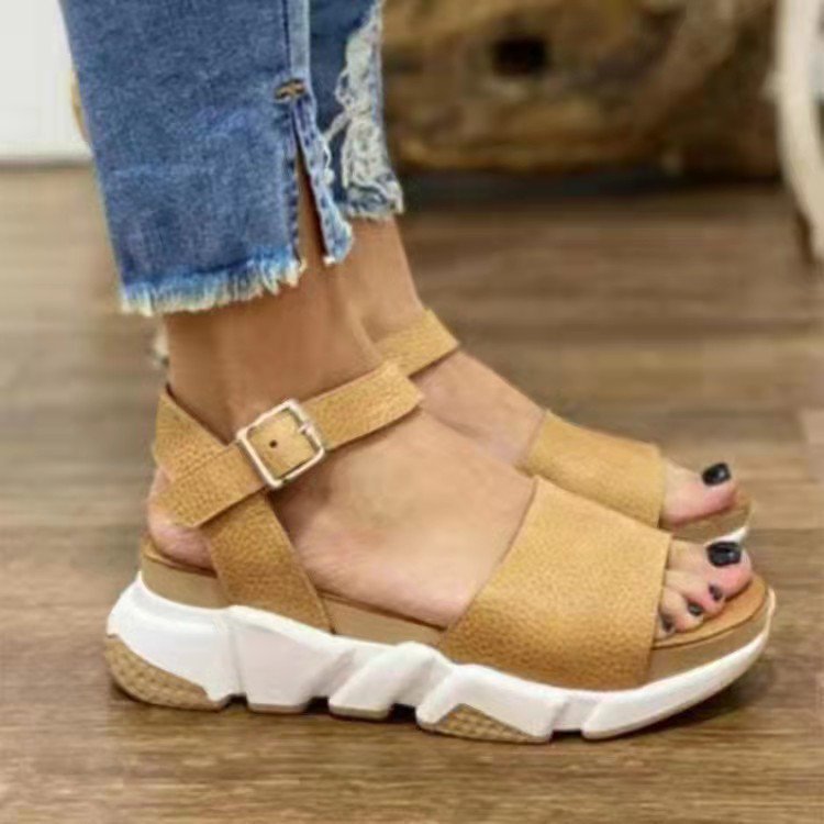 Casual Fashion Leopard Print Platform Roman Sandals LadyShow.Store