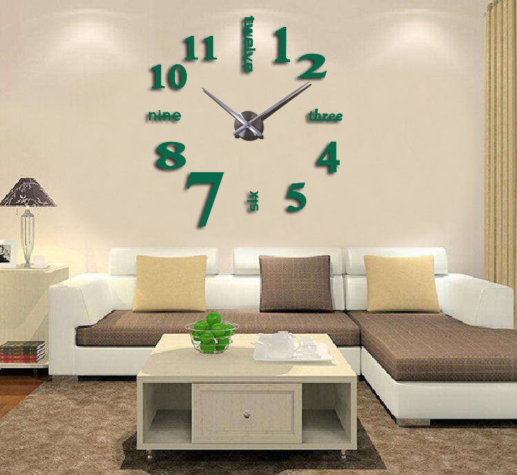 Creative acrylic mirror wall clock DIY stereo hanging PearlNestDecor.com