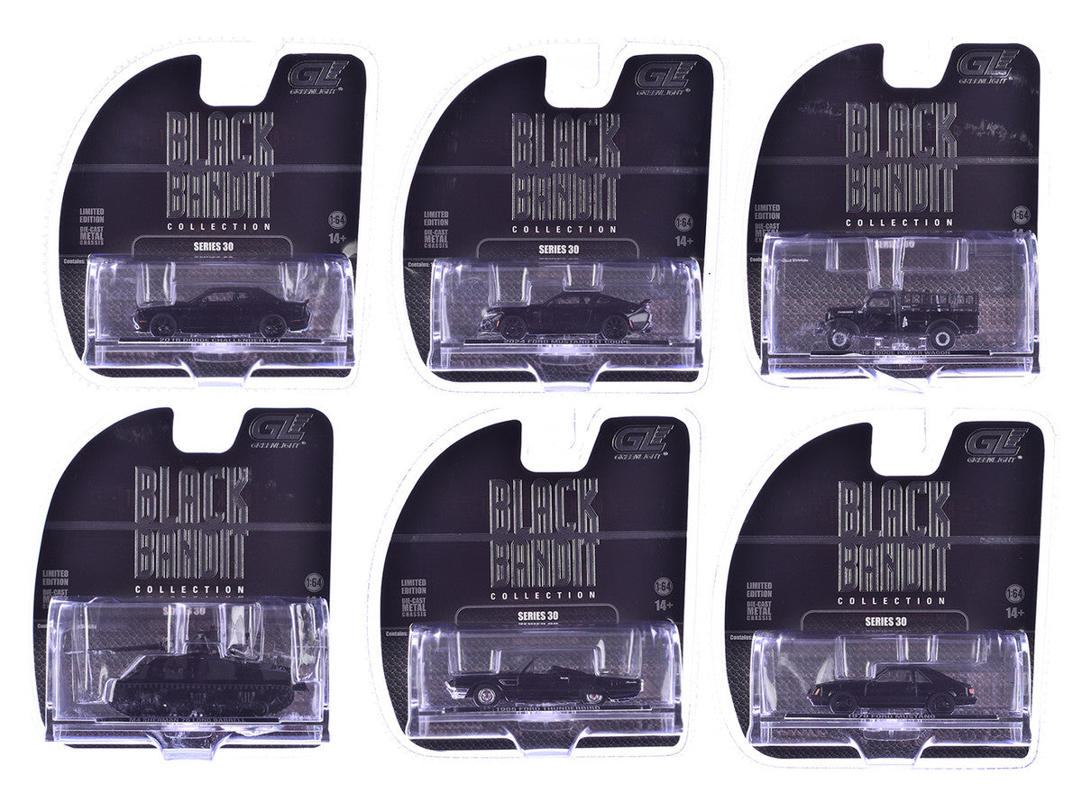 "Black Bandit" 6 piece Set Series 30 1/64 Diecast Model Cars by Greenlight LuxuryLifeWay Online Store