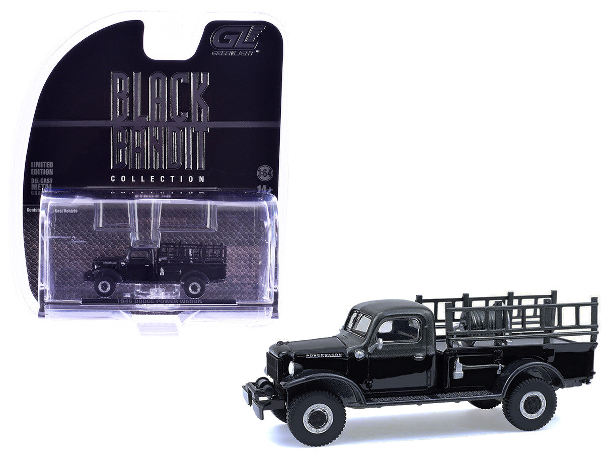 1946 Dodge Power Wagon Fire Truck Black "Black Bandit" Series 30 1/64 Diecast Model Car by Greenlight LuxuryLifeWay Online Store