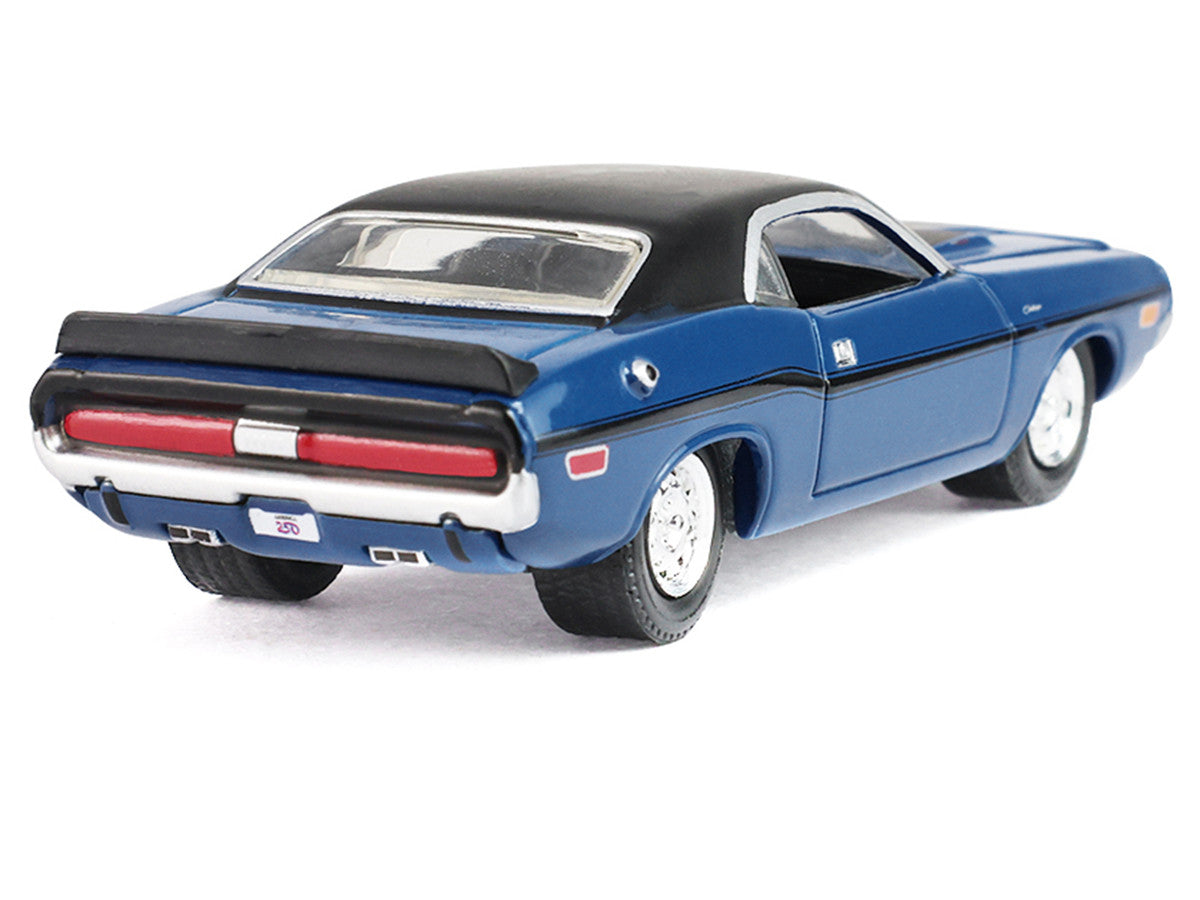 1970 Dodge Challenger Blue with Black Top "America 250 Edition" "Anniversary Collection" Series 18 1/64 Diecast Model Car by Greenlight LuxuryLifeWay Online Store