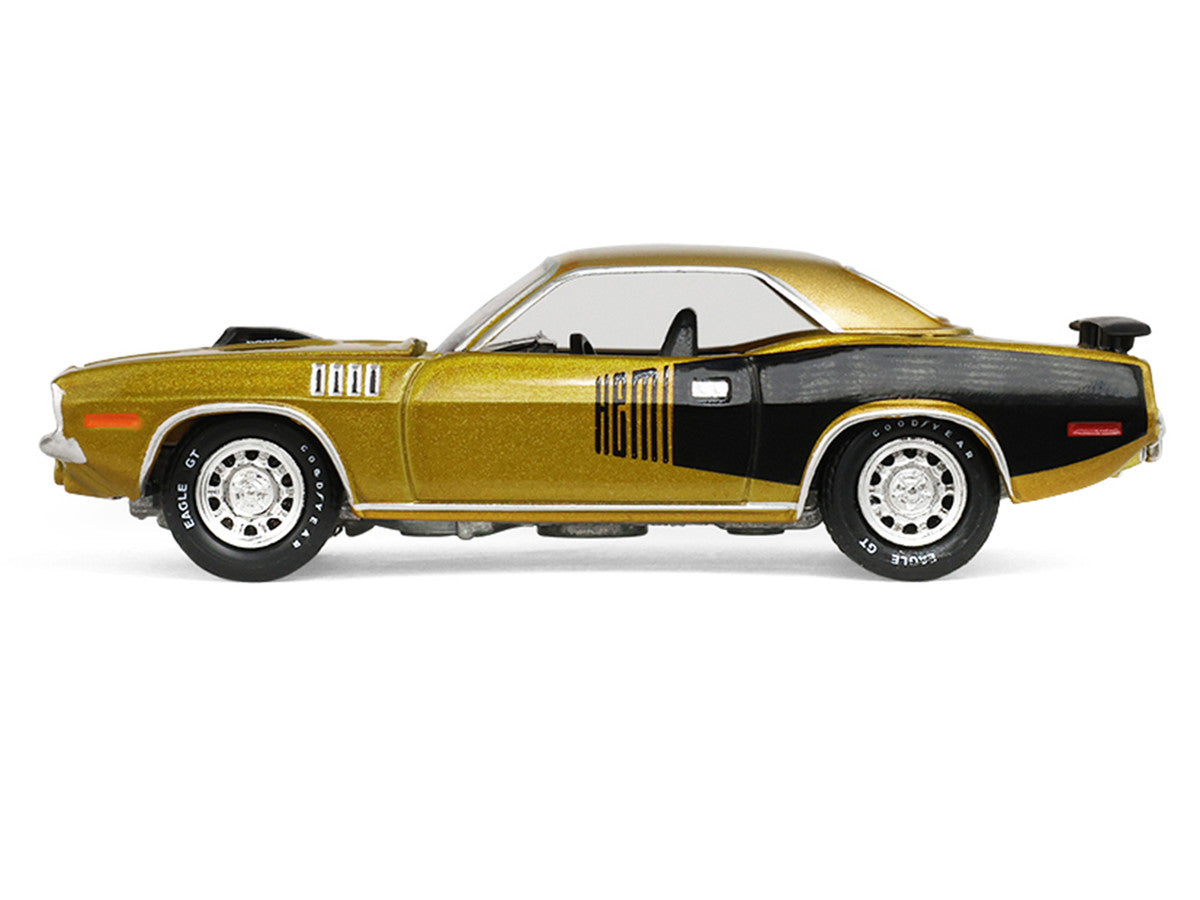 1971 Plymouth Hemi ‘Cuda Gold Metallic with Black Accents "America 250 Edition" "Anniversary Collection" Series 18 1/64 Diecast Model Car by Greenlight LuxuryLifeWay Online Store