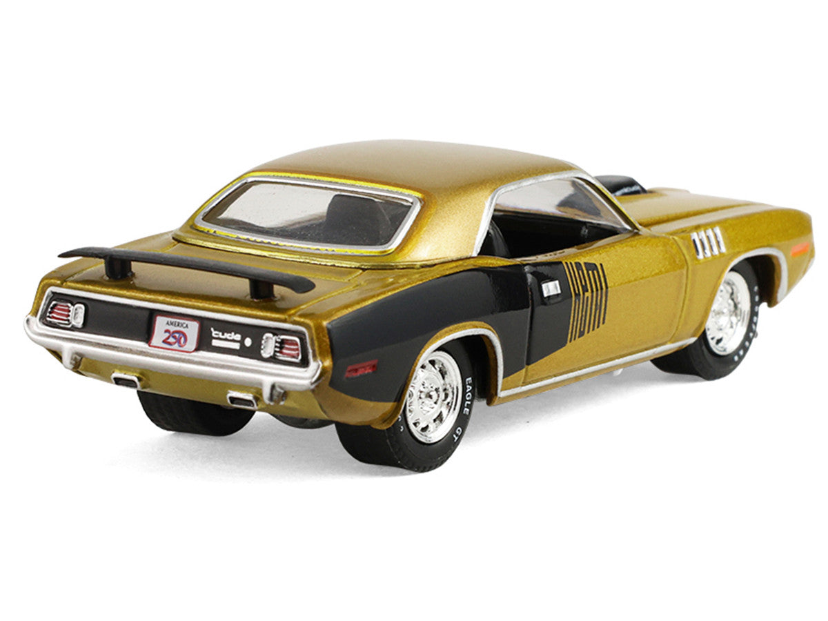 1971 Plymouth Hemi ‘Cuda Gold Metallic with Black Accents "America 250 Edition" "Anniversary Collection" Series 18 1/64 Diecast Model Car by Greenlight LuxuryLifeWay Online Store