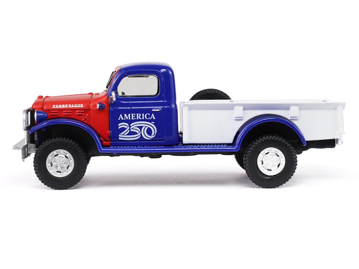 1946 Dodge Power Wagon Pickup Truck Red White and Blue "America 250 Edition" "Anniversary Collection" Series 18 1/64 Diecast Model Car by Greenlight LuxuryLifeWay Online Store