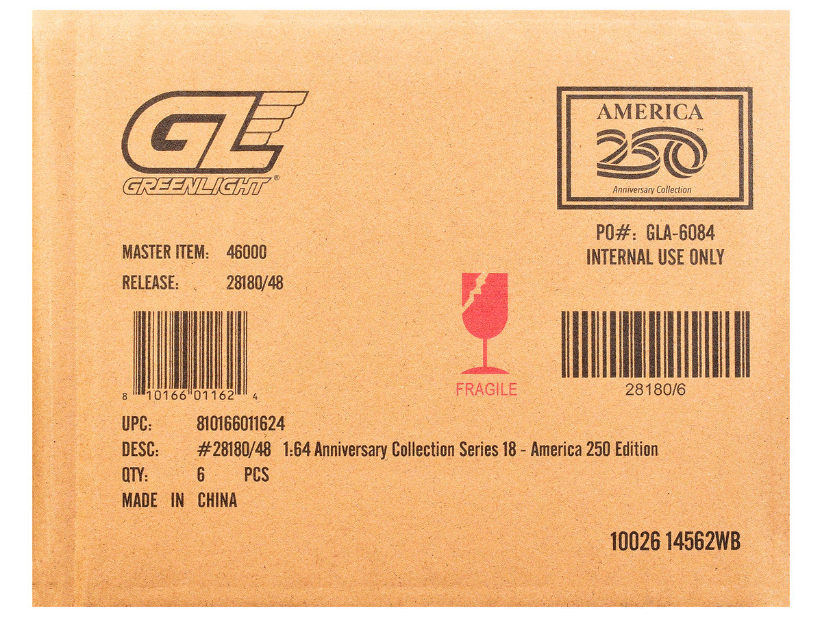 "Anniversary Collection" Series 18 Set of 6 pieces "America 250 Edition" 1/64 Diecast Model Cars by Greenlight LuxuryLifeWay Online Store