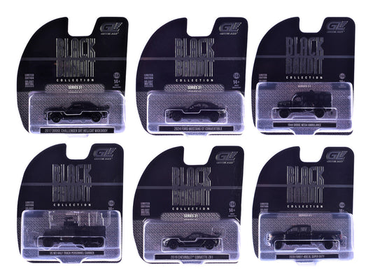 "Black Bandit" Series 31 6 piece Set 1/64 Diecast Model Cars by Greenlight LuxuryLifeWay Online Store