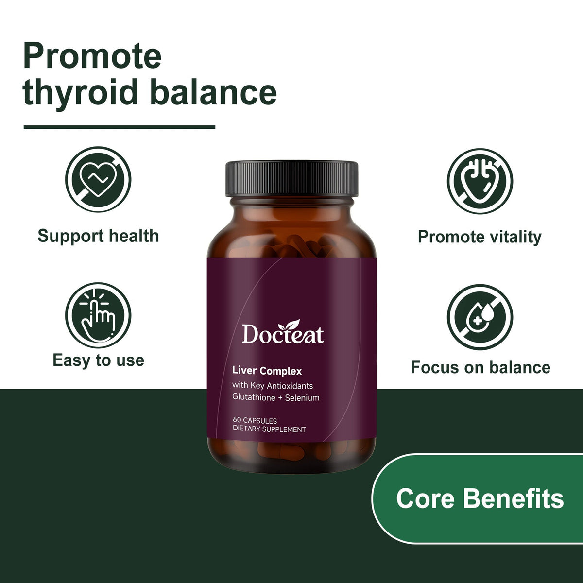 Thyroid & Liver Health Support Capsules 60 Capsules 1Bottle Tri Light Beauty