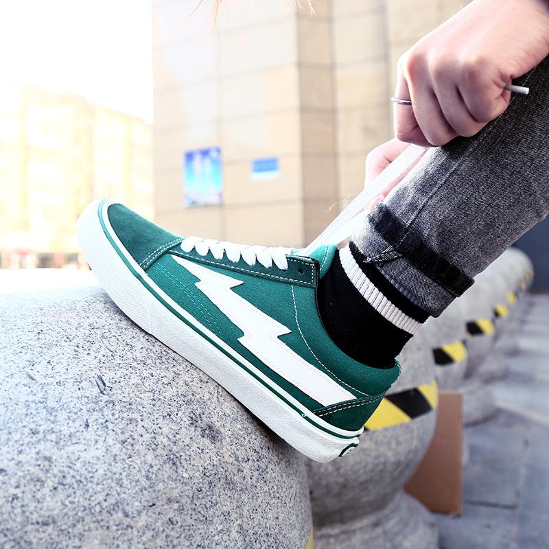 Lightning shoes for men and women couple models low to help retro vulcanized canvas skate shoes Best YouTube Store