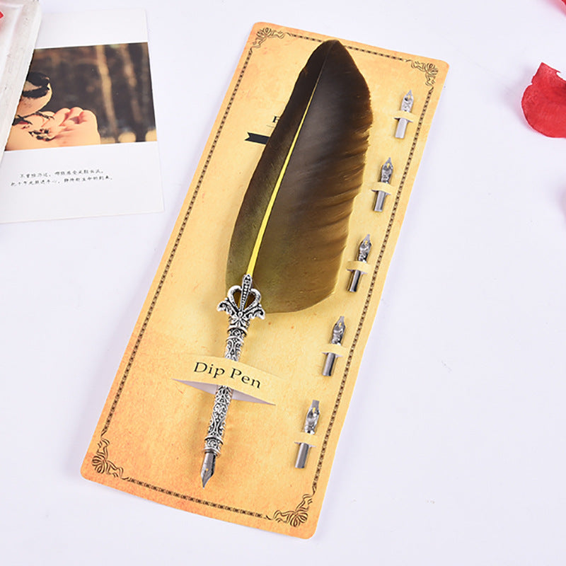 Creative Retro Turkey Feather Pen Teacher's Day Gift LuxuryLifeWay Online Store