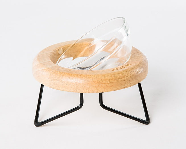 Solid Wood Cat Bowl Rack Pets Fashion