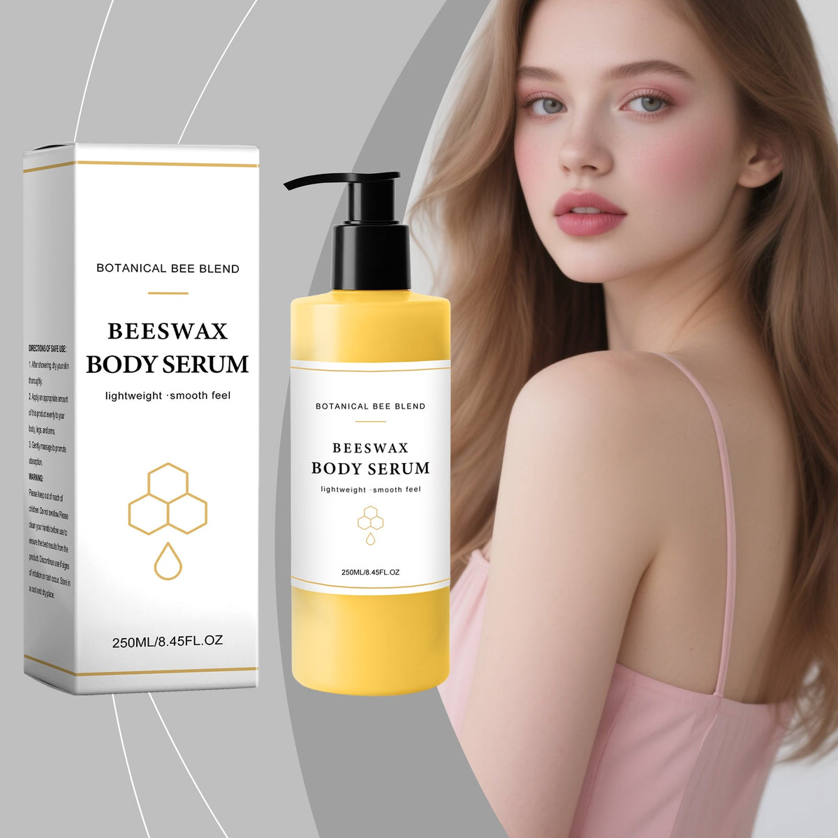 Mild, Moisturizing, Soft And Refreshing Skin Texture, Easy To Apply To The Whole Body, Daily Skin Care, Beeswax Body Essence, 250ml, 1 Box Tri Light Beauty