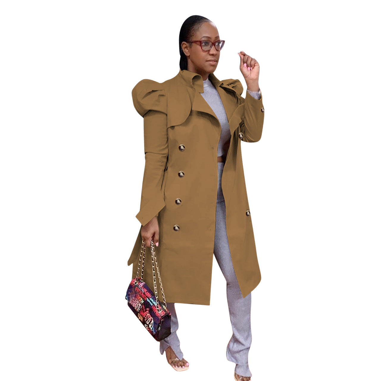 Pure Color All-match Long Trench Coat Women's Clothing Best YouTube Store