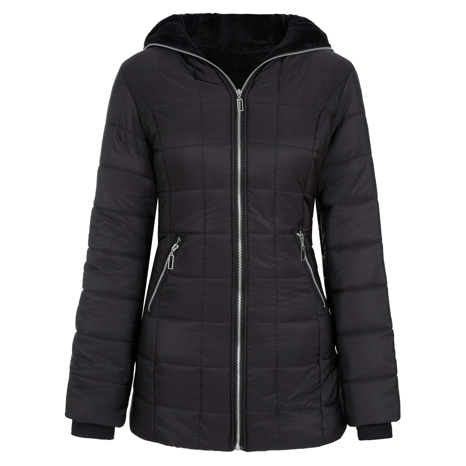 Hooded long-sleeved warm and velvet cotton jacket LuxuryLifeWay Online Store
