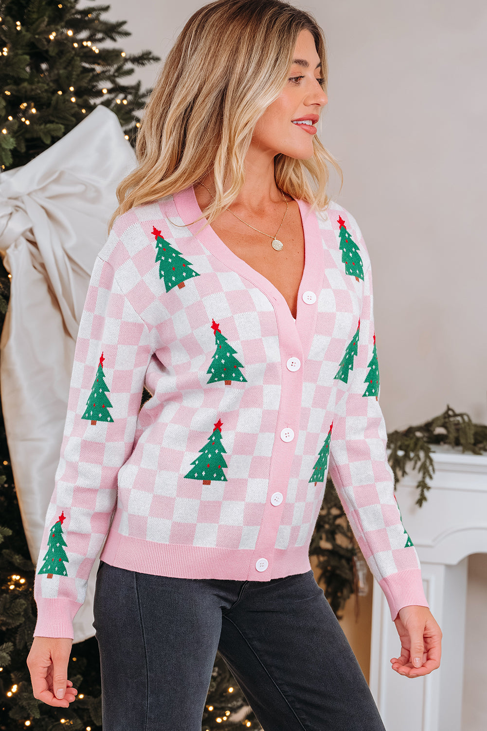 Ella Tree Pattern Cardigan Sweater LuxuryLifeWay Online Store