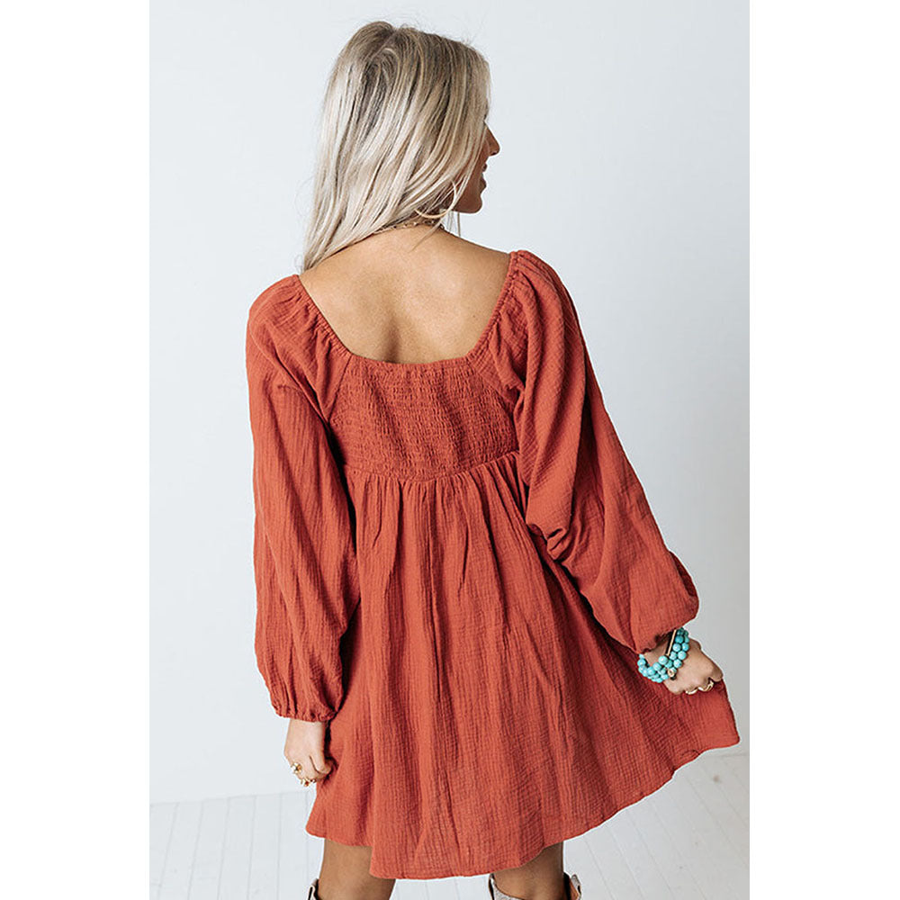 Knitted Square Collar Dress Women NorixaFashion.com