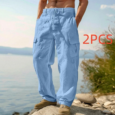 Men's Four Seasons Thin Loose Casual Wide-leg Pants NorixaFashion.com