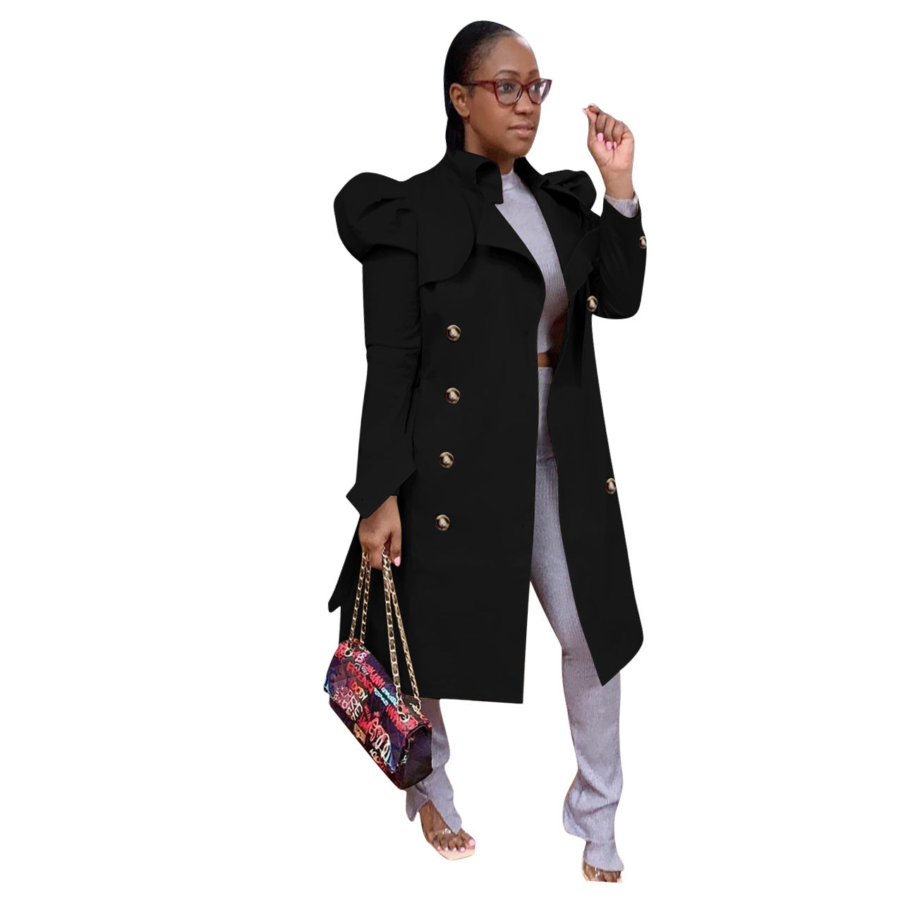 Pure Color All-match Long Trench Coat Women's Clothing Best YouTube Store