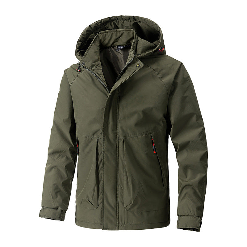 Amazon Jacket Men's Spring And Autumn Outdoor Casual Hooded Jacket Mountaineering Jacket Workwear 2026 Spring Style NorixaFashion.com
