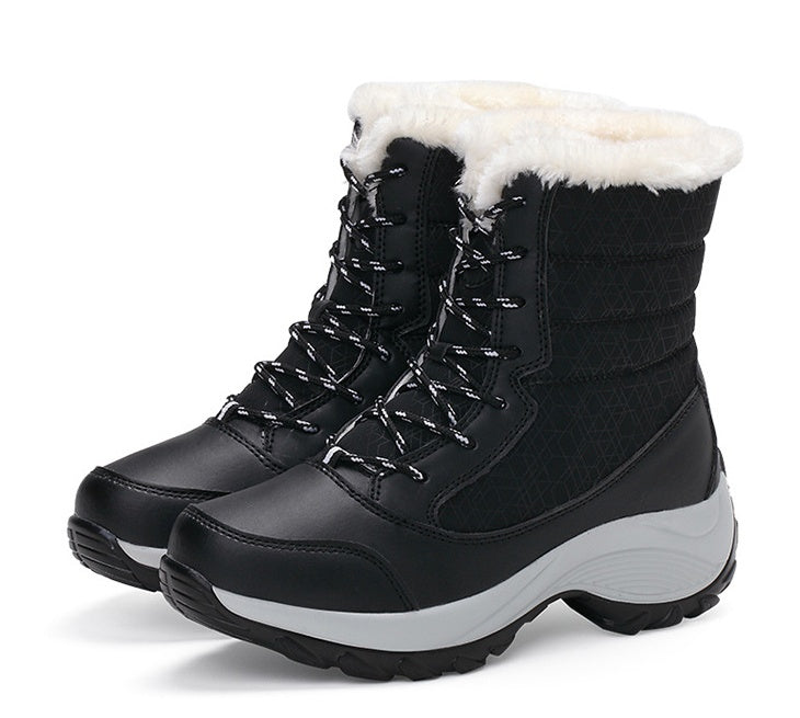 Snow Boots Female High To Help Waterproof Ladies Cotton Shoes Boots Plus Velvet Shoes Best YouTube Store