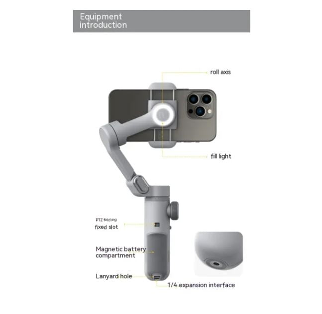 Pro Mobile PTZ Stabilizer Intelligent Three-axis Anti-shake Pi-Mart