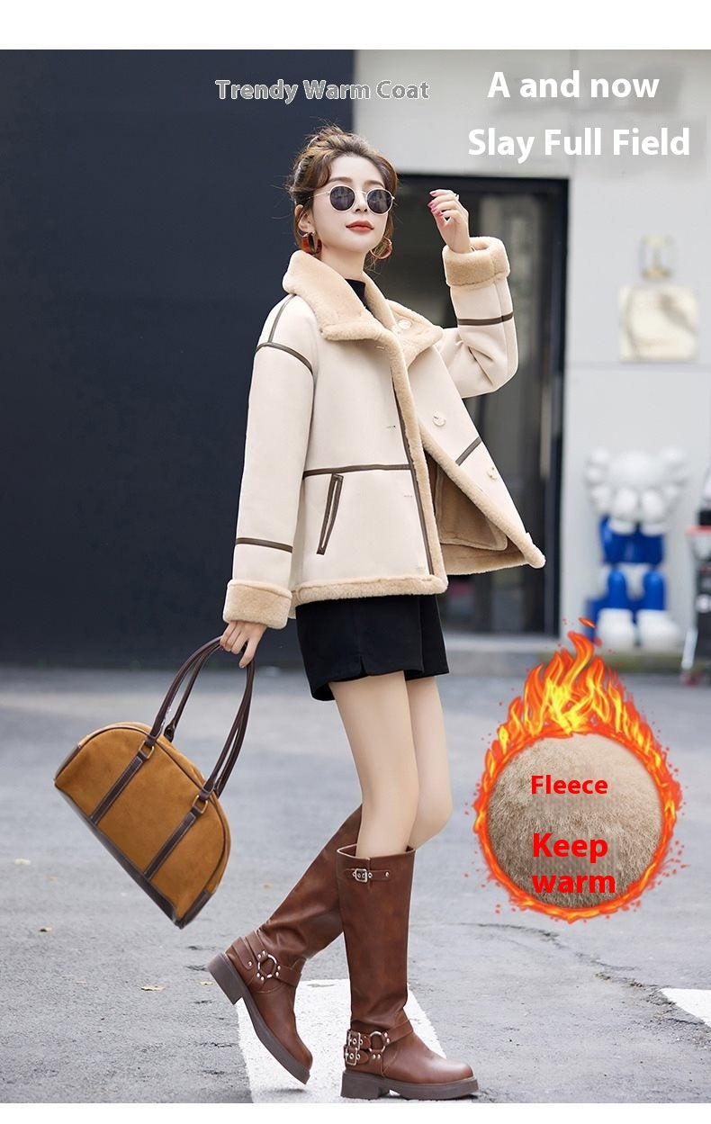 Lamb Wool Deerskin Velvet Beautiful Motorcycle Clothing Top Best YouTube Store