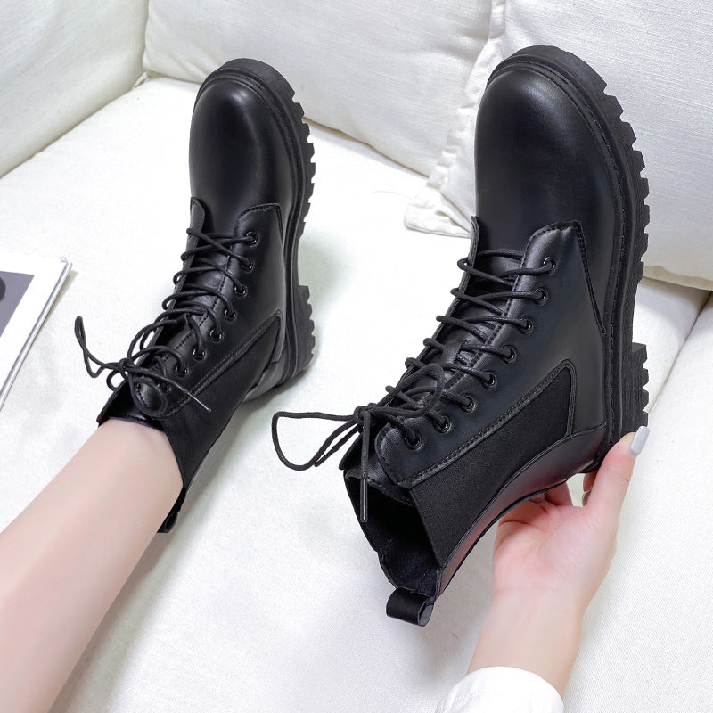 British Style Martin Boots Round Toe Lace-up LadyShow.Store